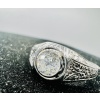 Signet Ring In 18 Carat White Gold Set In Its Center With An Old Cut Diamond For 1 Carat About 19