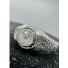 Signet Ring In 18 Carat White Gold Set In Its Center With An Old Cut Diamond For 1 Carat About 15