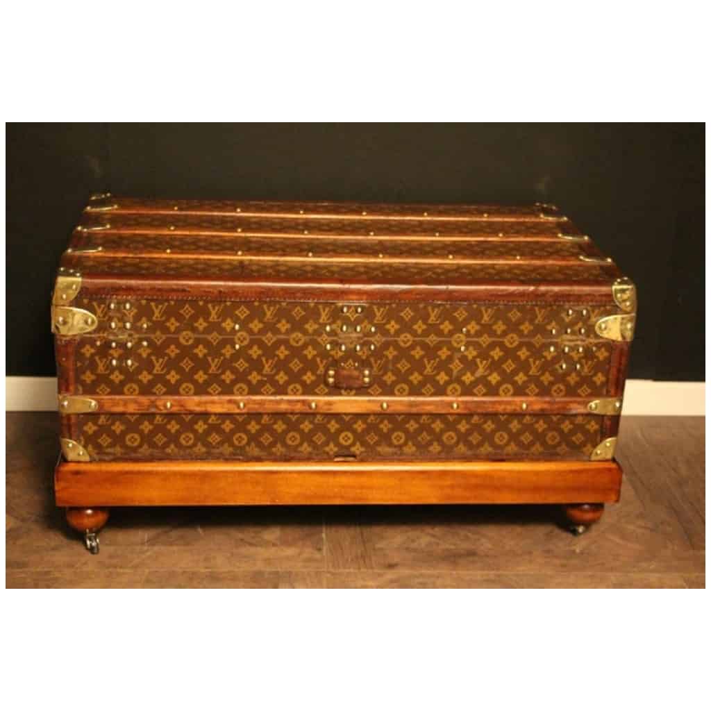 Stenciled Monogram Steamer Trunk from Louis Vuitton, 1920s for