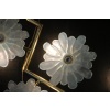 Grande paire d’appliques avec fleurs en verre de Murano bleu irisé 29