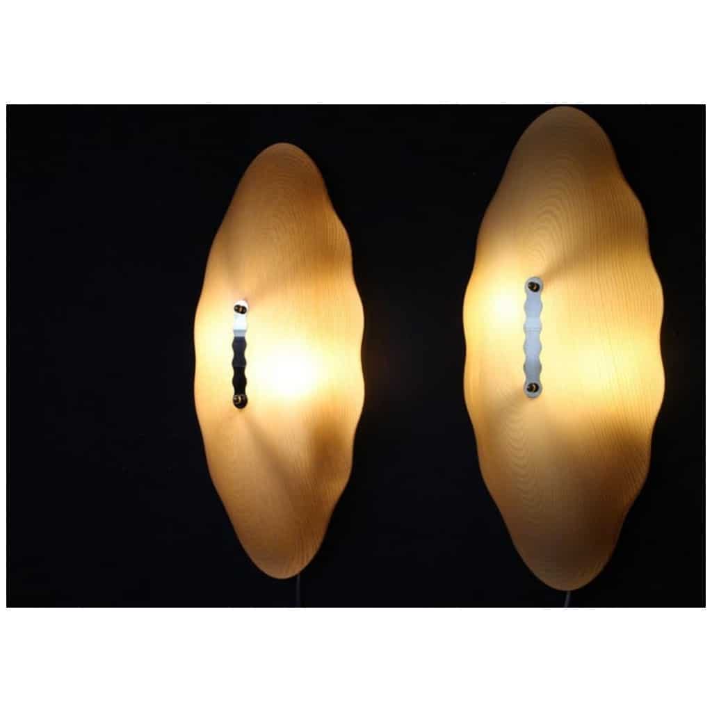 Pair of filigree Murano glass sconces in ivory color 6