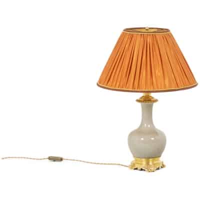 Crackled celadon porcelain lamp, circa 1880