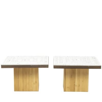 Pair of mosaic side tables, 1970s