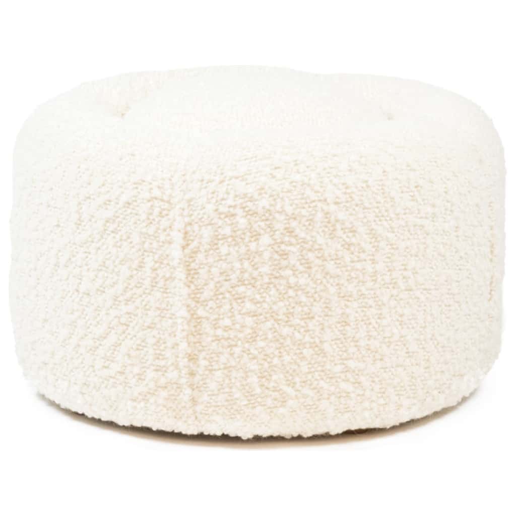 Pouf with white loops, contemporary work 3