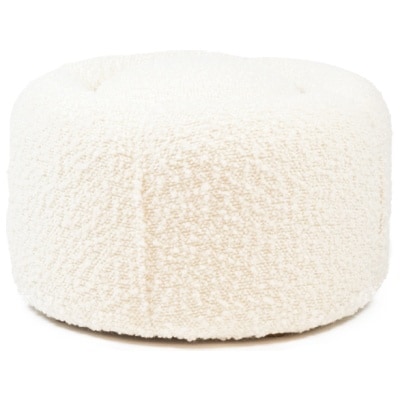 Pouf with white curls, contemporary work