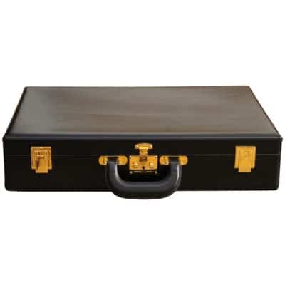 Mallette Hermes en cuir noir