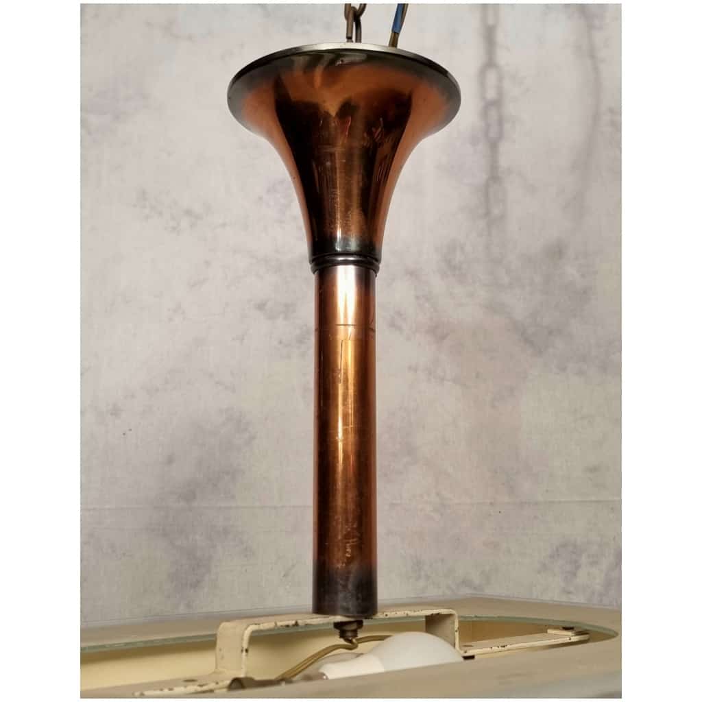 Art Deco ceiling lamp by Henri Petitot – Patinated Brass – Ca 1930 14