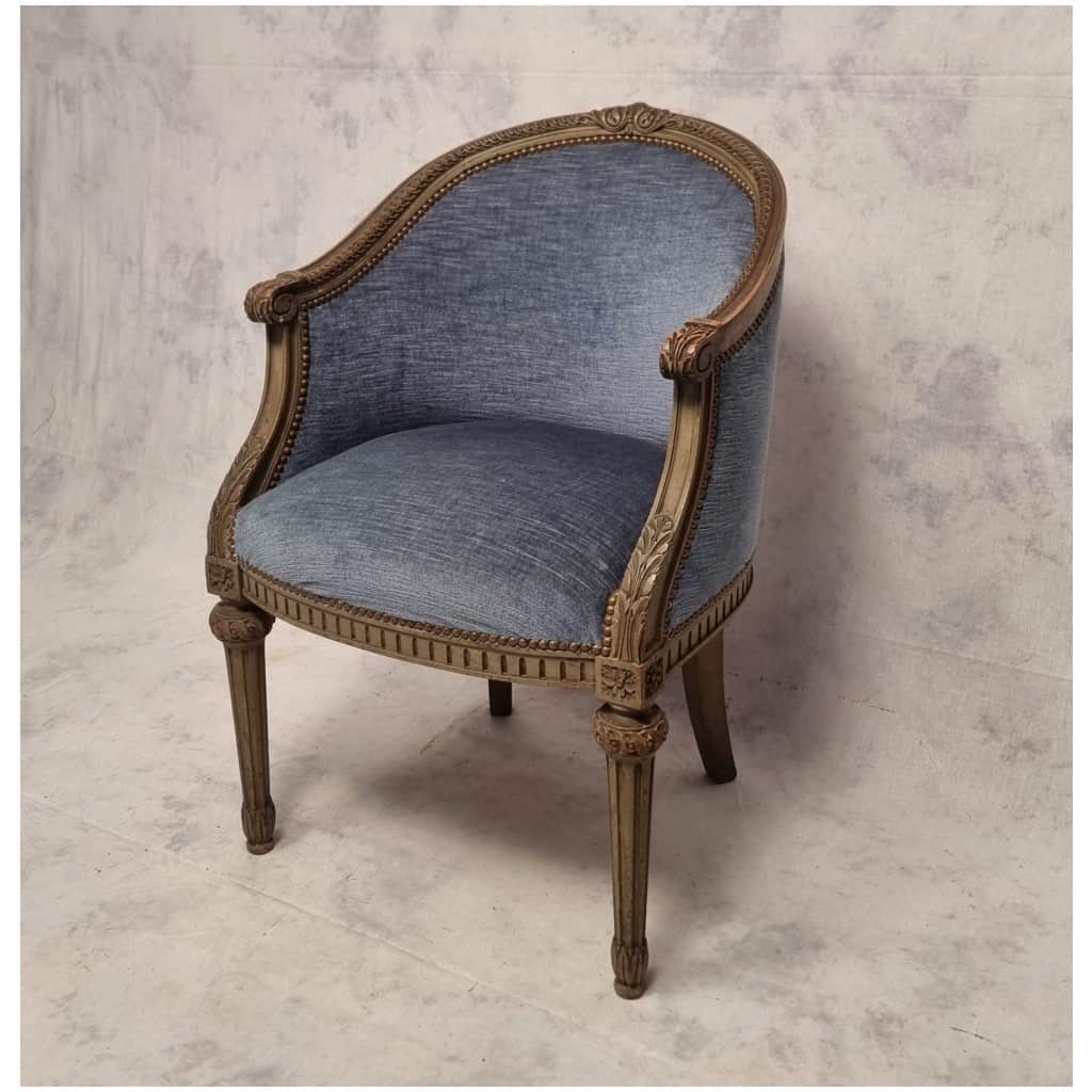 Louis-style office armchair XVI – Patinated wood – early 19th century 4