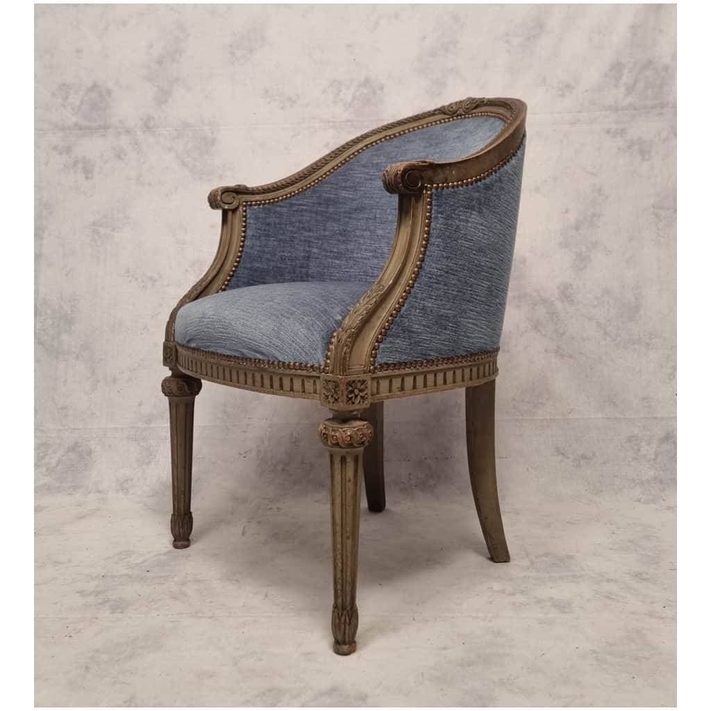 Louis-style office armchair XVI – Patinated wood – early 19th century 5