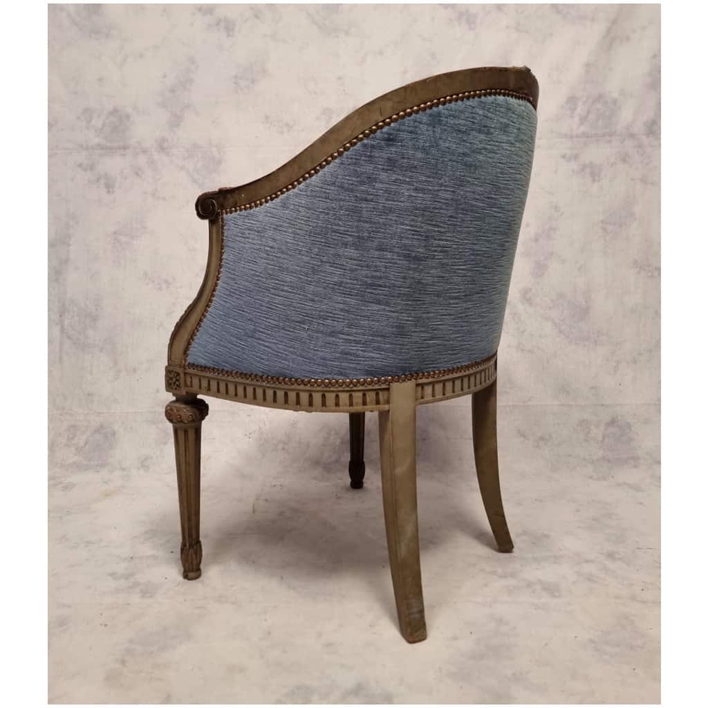Louis-style office armchair XVI – Patinated wood – early 19th century 7