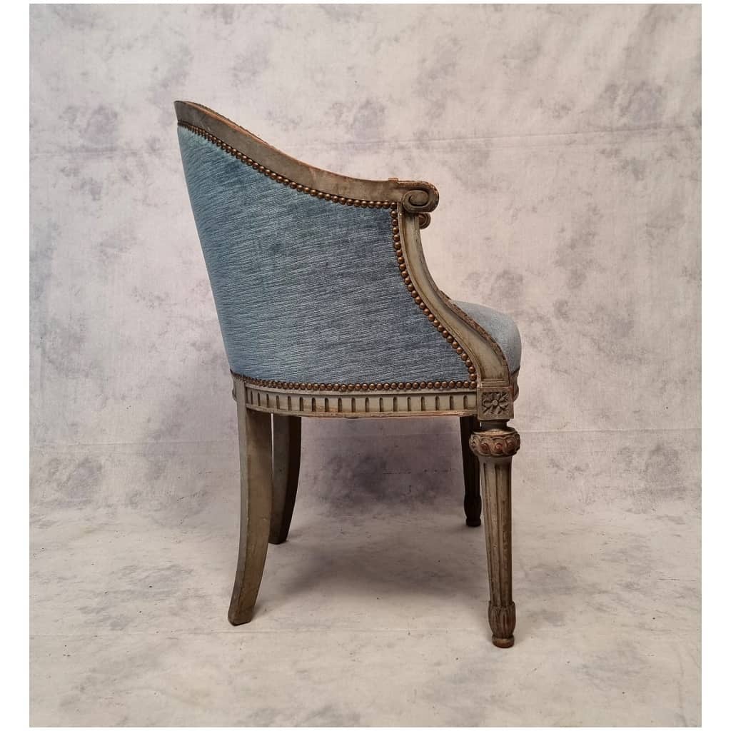 Louis-style office armchair XVI – Patinated wood – early 19th century 6