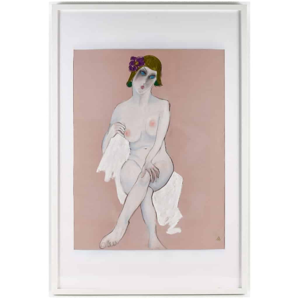Anna Sylverberg, oil pastel, series of nudes, monogram AS, 1962. 3