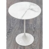 Eero SAARINEN (1910-1961), Edition Knoll : Guéridon rond en marbre aluminium et Rilsan blanc 14