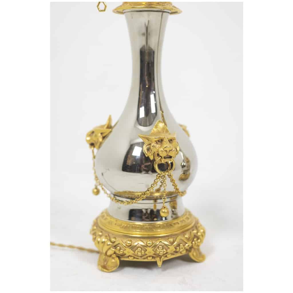 Paire de lampes en métal et bronze doré, circa 1880 6