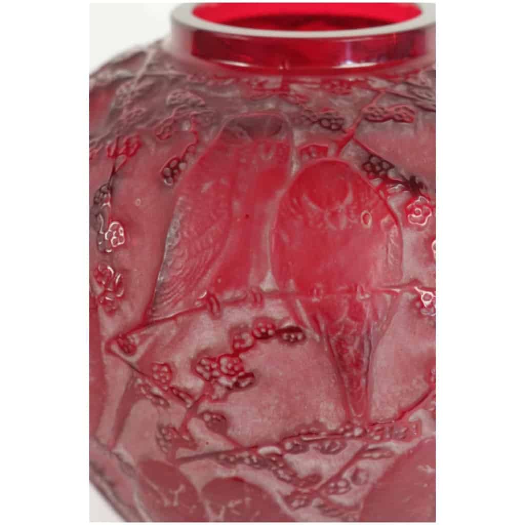 René Lalique: Red “Parakeets” Vase 6