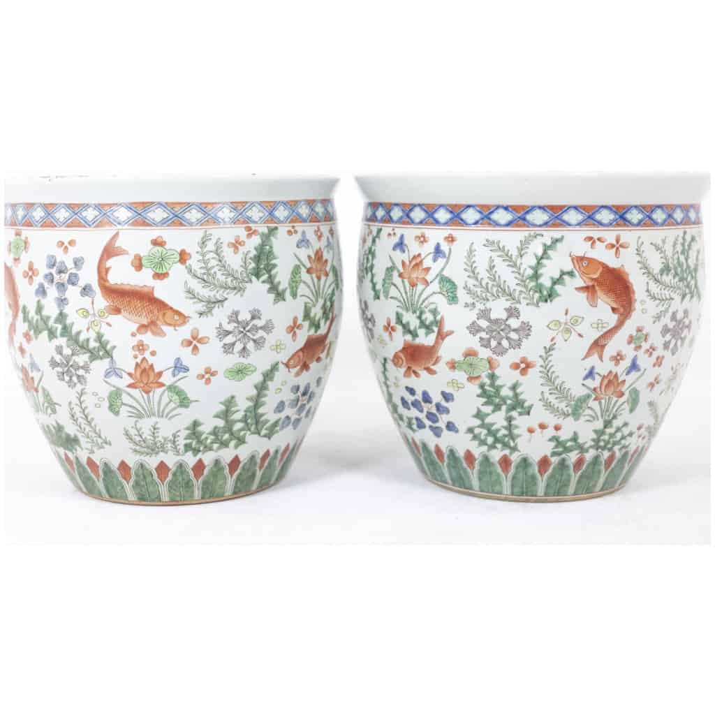 Pair of Canton porcelain planters, circa 1950 6