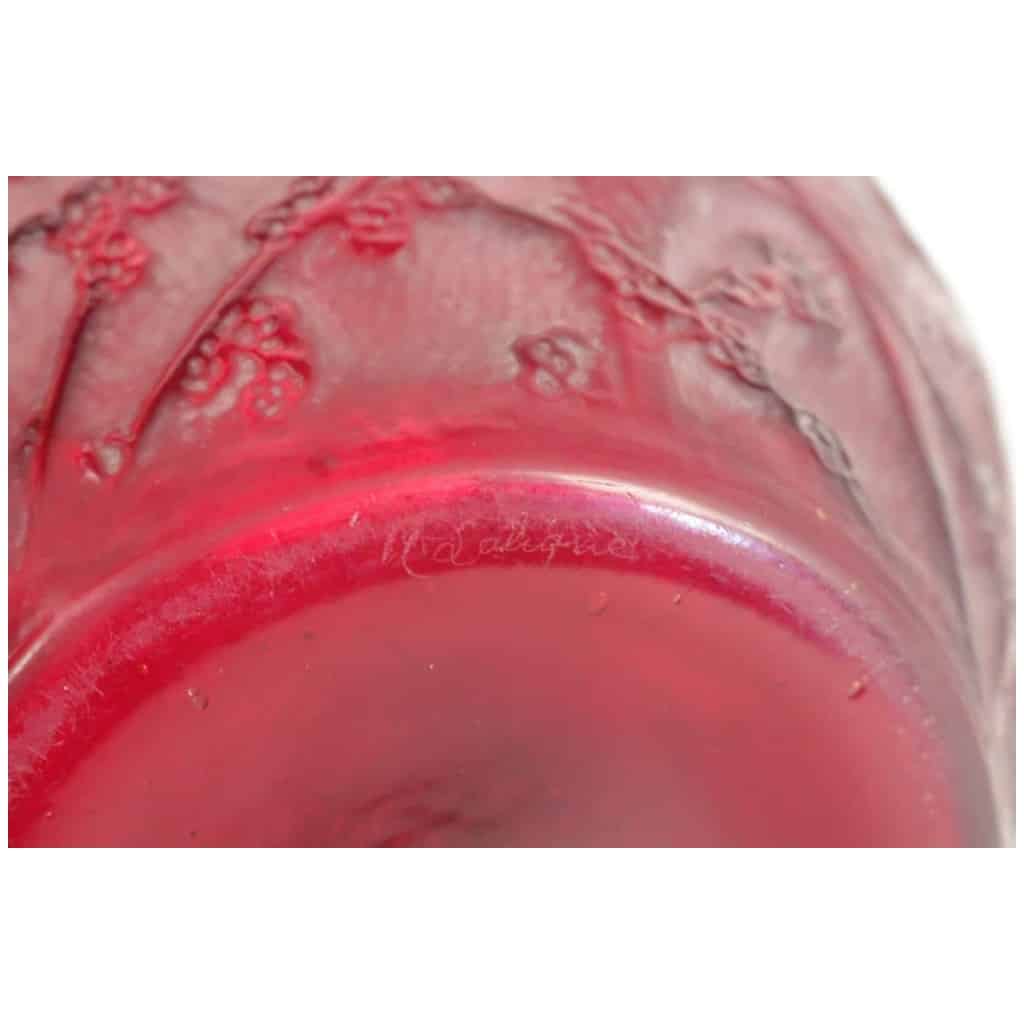 René Lalique : Vase « Perruches » rouge 8