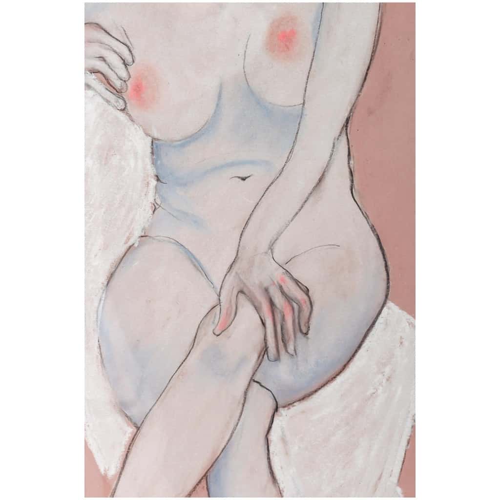 Anna Sylverberg, pastel à l’huile, série de nus, monogramme AS, 1962. 6