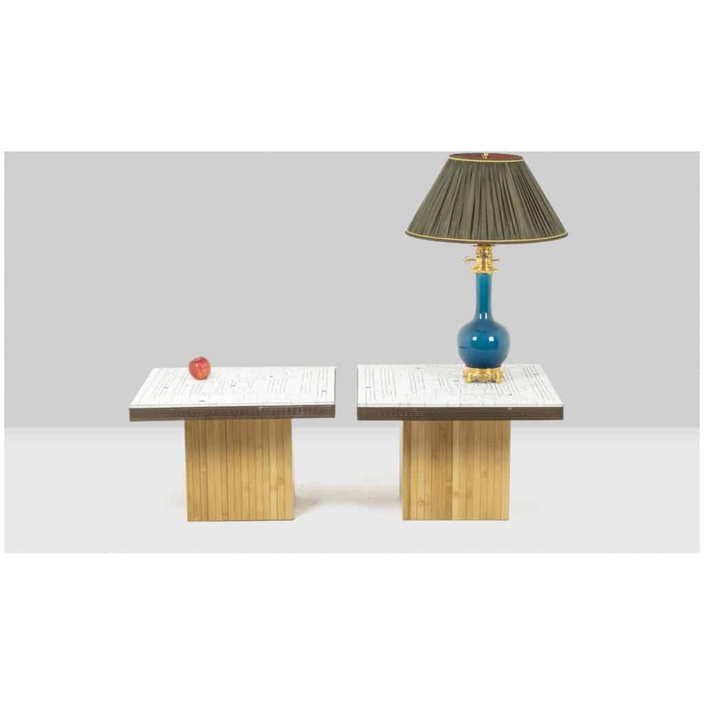 Pair of mosaic side tables, 1970s 11