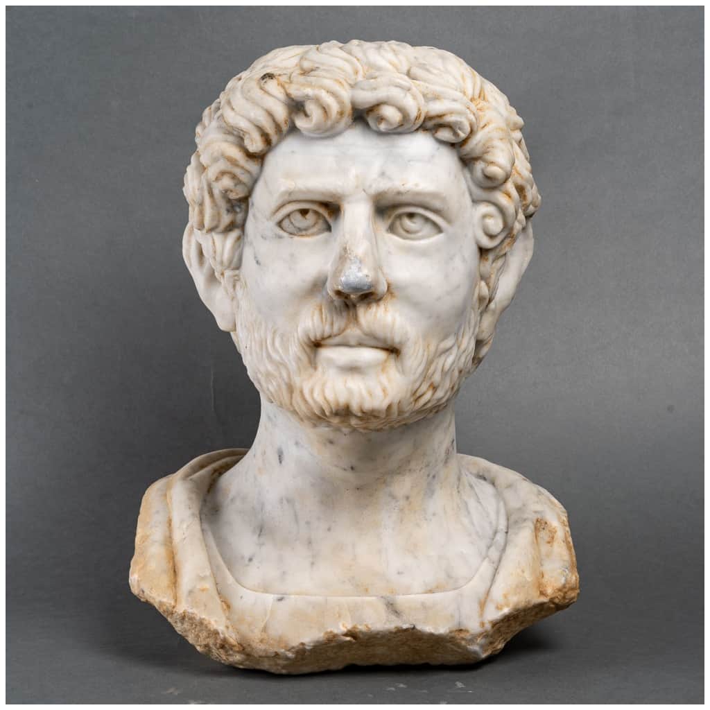 Marble Bust Of A Roman Dignitary. 19th Century. 10