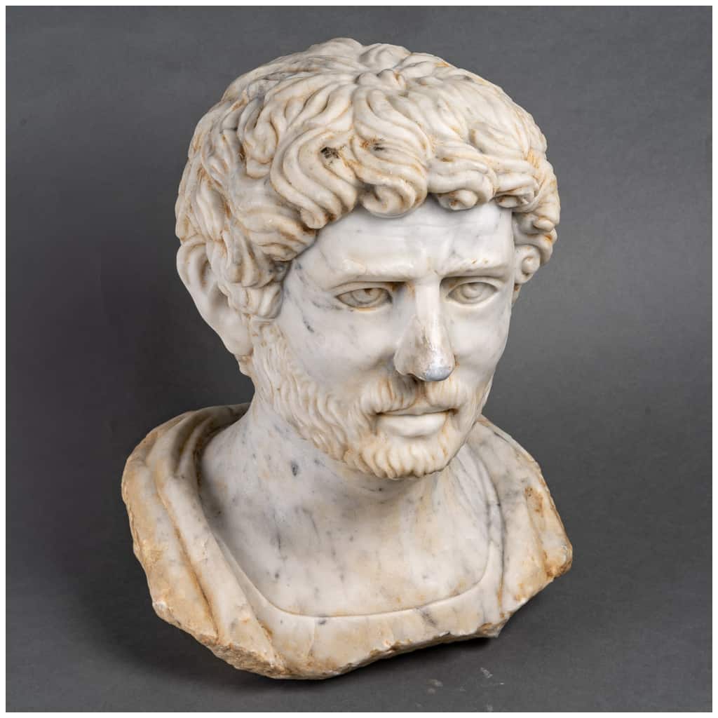 Marble Bust Of A Roman Dignitary. 19th Century. 3