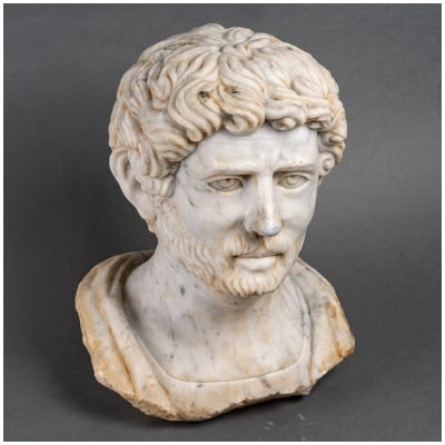Marble Bust Of A Roman Dignitary. 19th Century.
