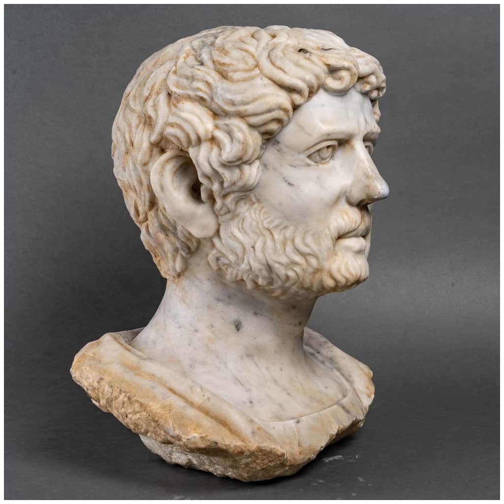 Buste En Marbre d’Un Dignitaire Romain.19ème Siècle. 7