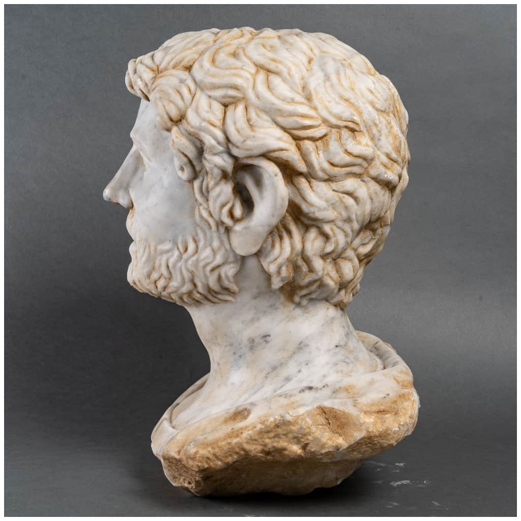 Buste En Marbre d’Un Dignitaire Romain.19ème Siècle. 4