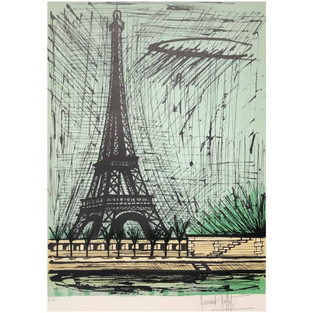 Buffet Bernard Tour Eiffel Lithographie Couleurs Papier arches Signée Certificat D’authenticité 4