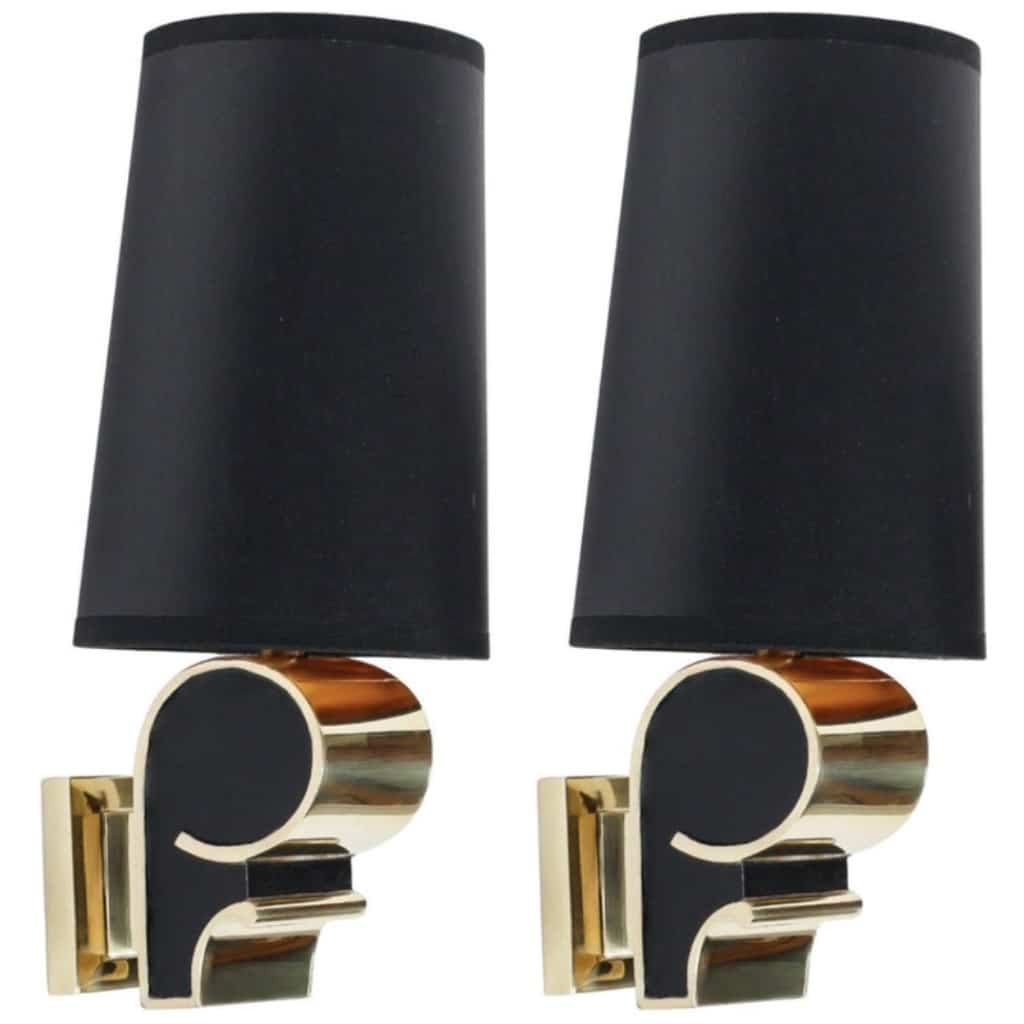 1960 Pair of Maison Petitot bronze sconces 3