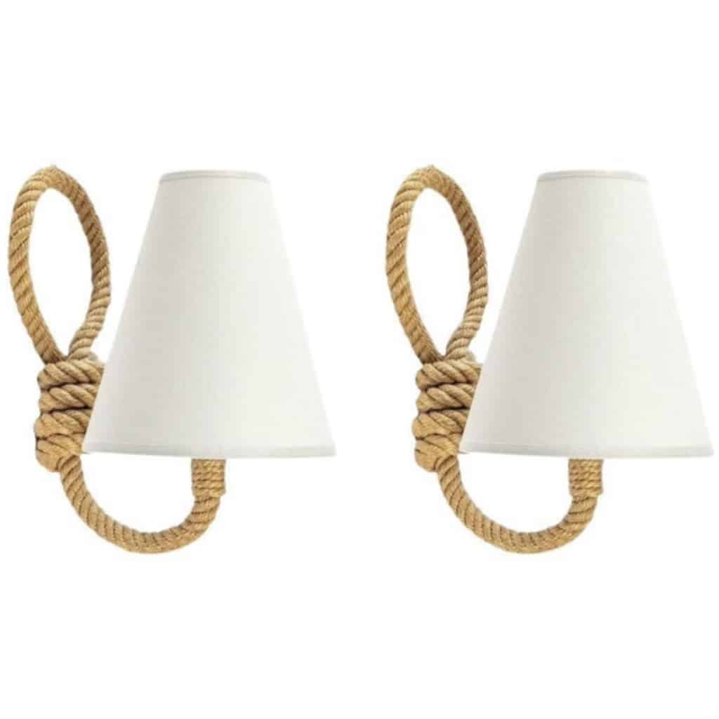 Pair of Audoux and Minet Rope Sconces from the 1950s 3