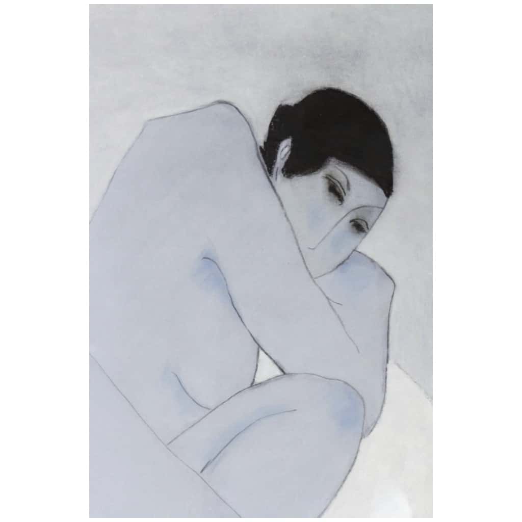 Anna Sylverberg, pastel à l’huile, série de nus, monogramme AS 1962 6