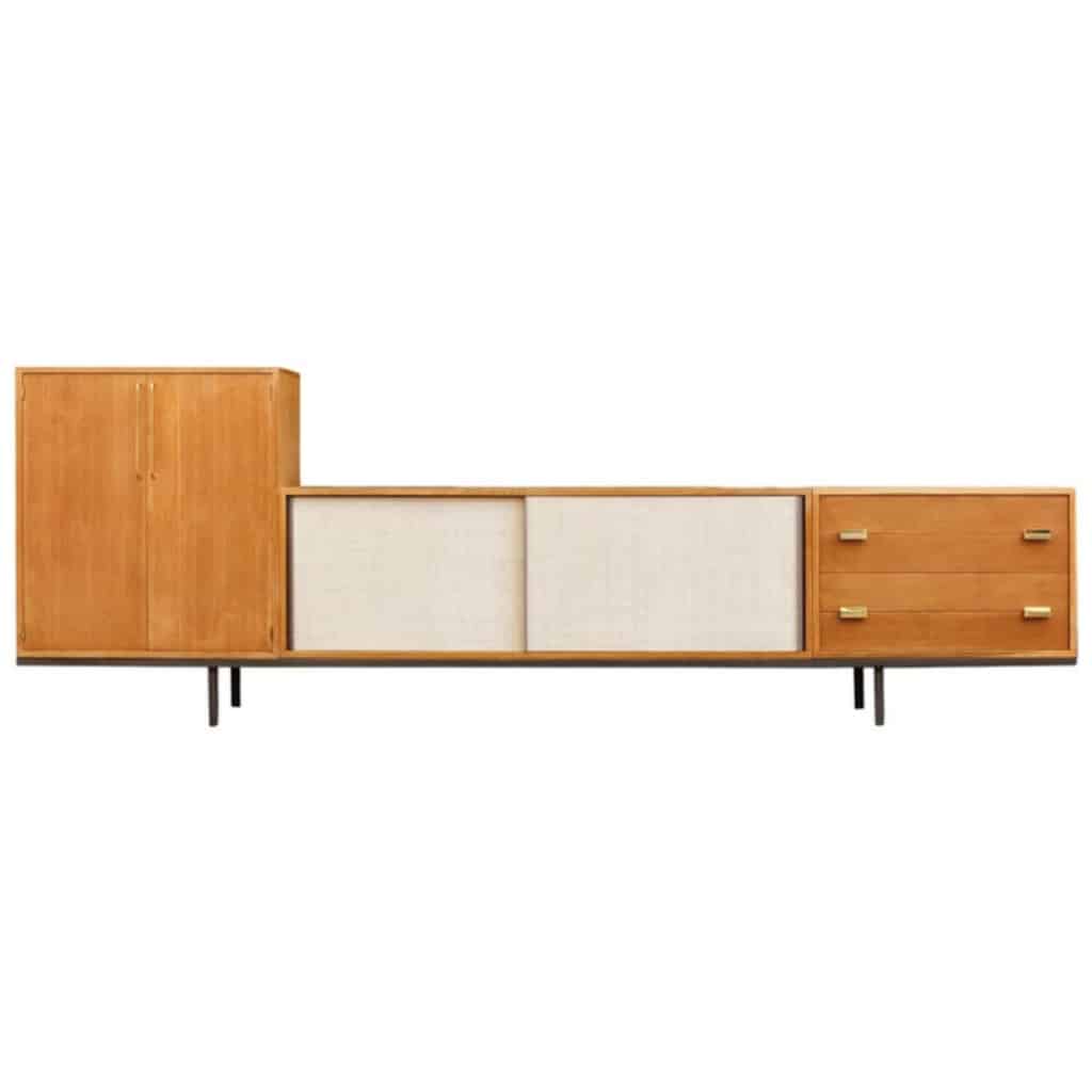 1960 Large Oak Sideboard with 3 Elements by Georges Frydman 3