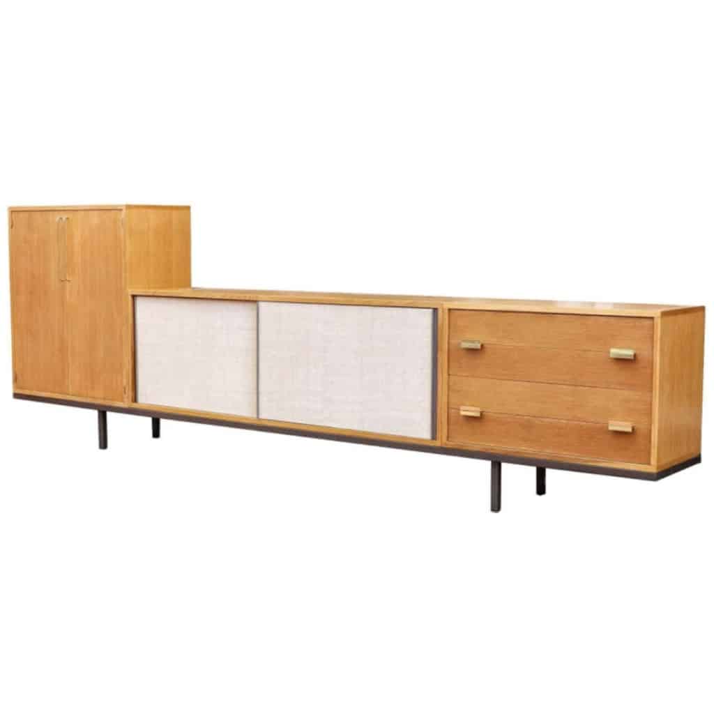 1960 Large Oak Sideboard with 3 Elements by Georges Frydman 8