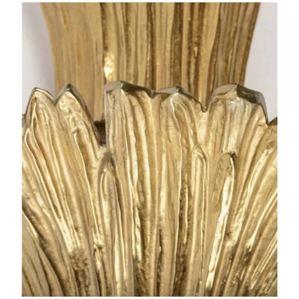 1970 Paire d’Appliques en Bronze doré Modèle Cascade Maison Charles 8