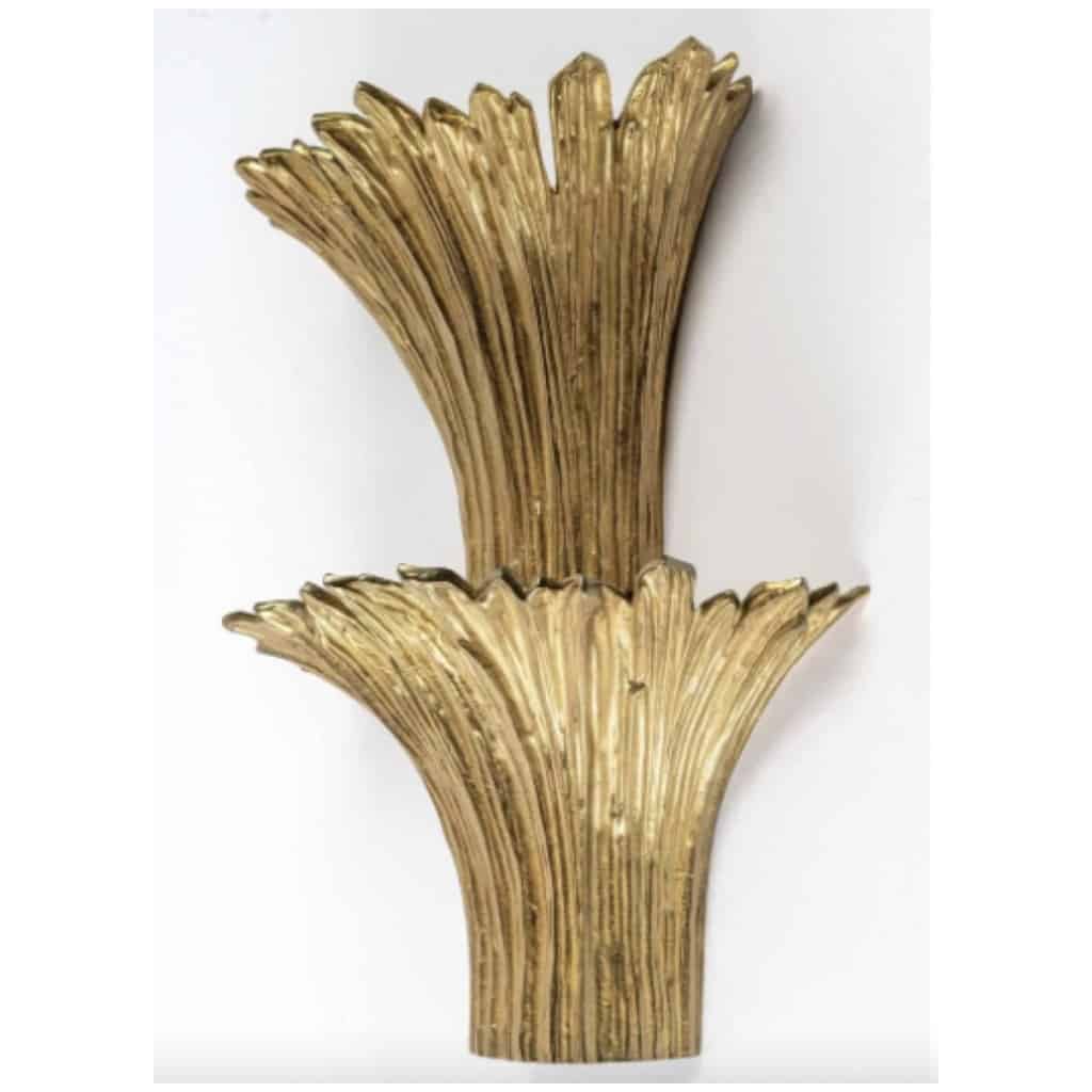 1970 Paire d’Appliques en Bronze doré Modèle Cascade Maison Charles 4