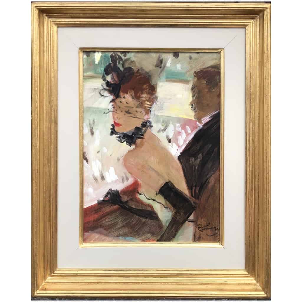 DOMERGUE Jean Gabriel French Painting 20th century The lodge Oil on panel signed Certificate 3