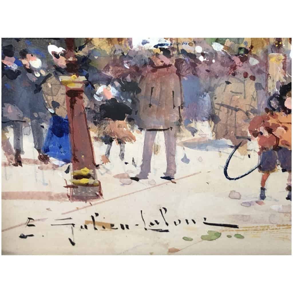 GALIEN LALOUE Eugène Peinture Française 20è siècle Paris le Pavillon Français à l’Exposition Universelle de 1900 Gouache Signée ​​​​​​​Certificat 6