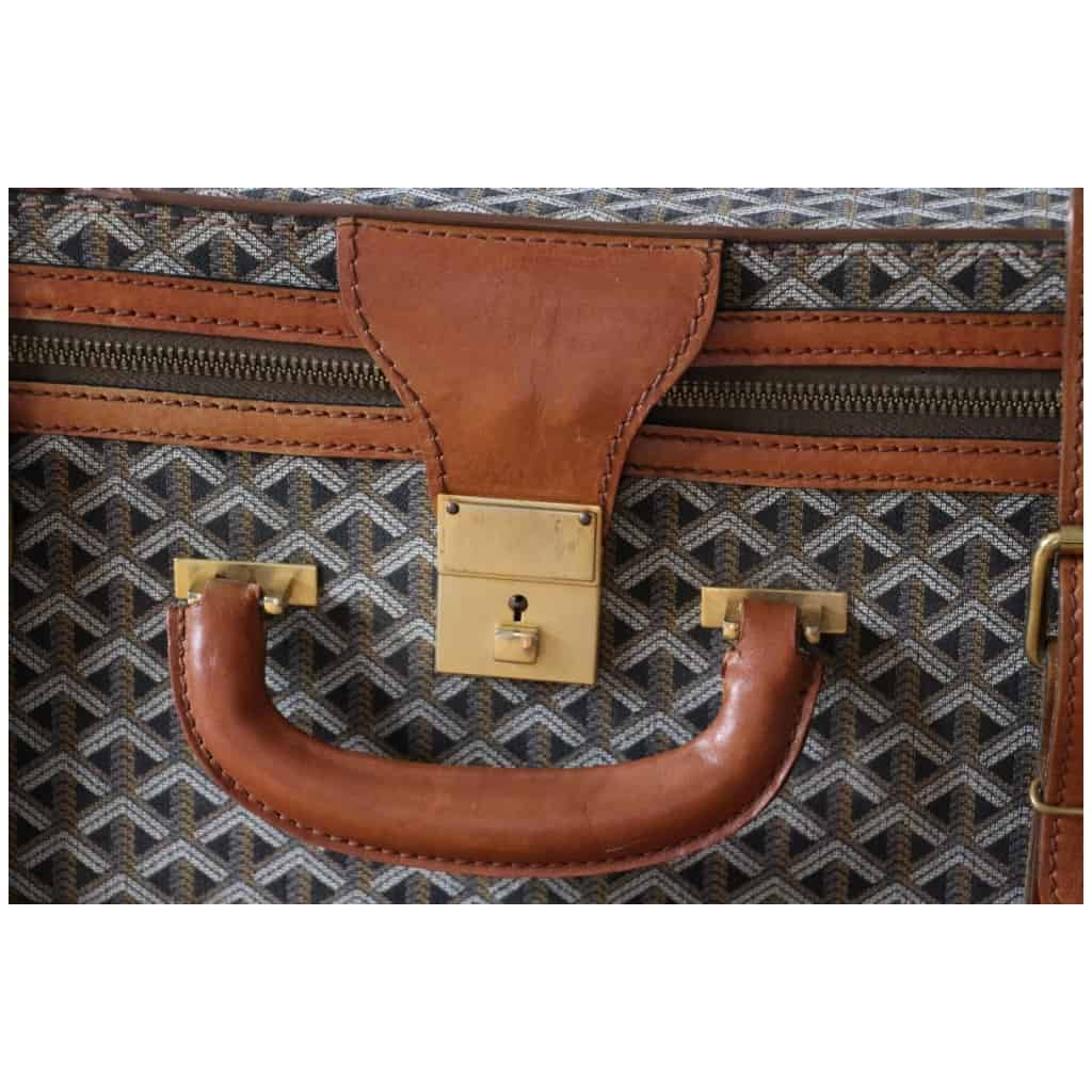 Goyard suitcase in woven canvas, Goyard travel bag - Les Puces de Paris  Saint-Ouen