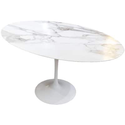 Eero Saarinen & Knoll : Table « Tulip ovale » calacatta oro