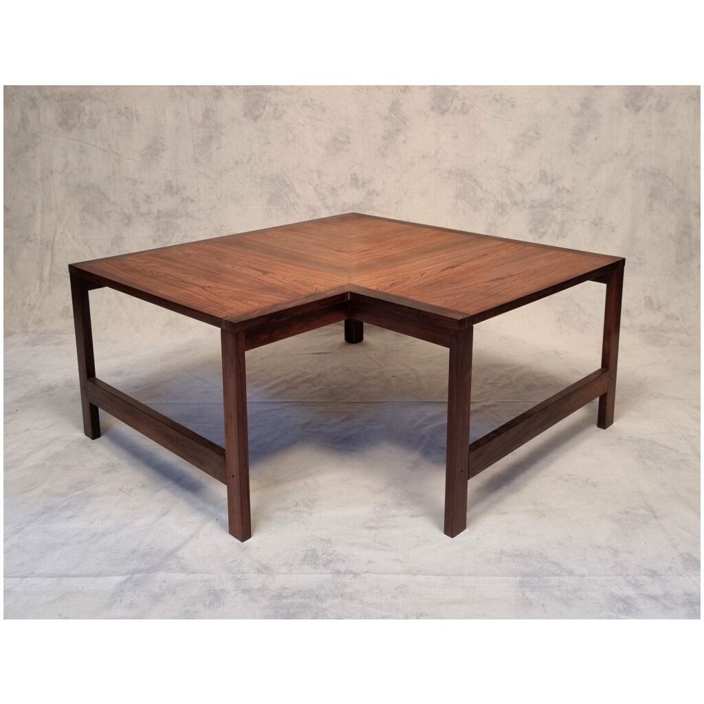 Table Basse d’Angle – Ole Knudsen & Torben Lind pour France & Son – Palissandre – Ca 1960 6