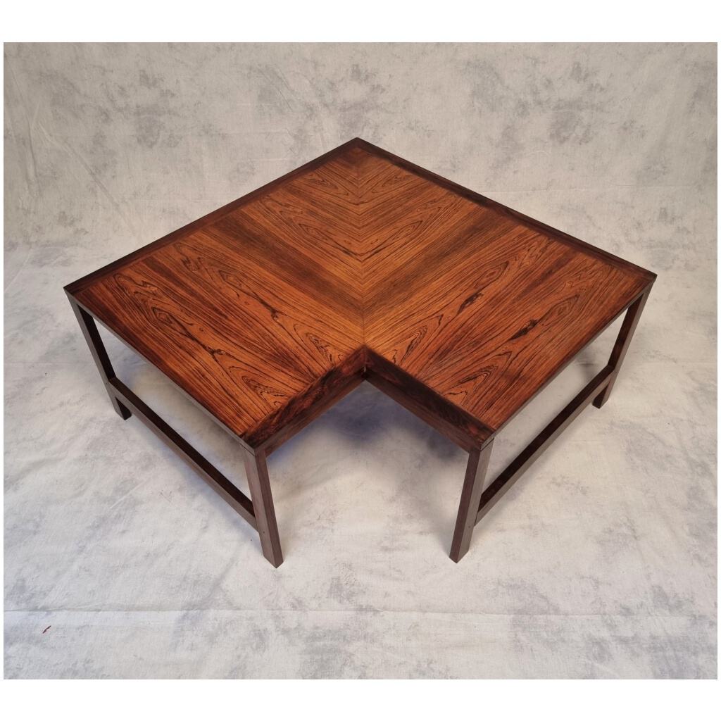 Corner Coffee Table – Ole Knudsen & Torben Lind for France & Son – Rosewood – Ca 1960 7