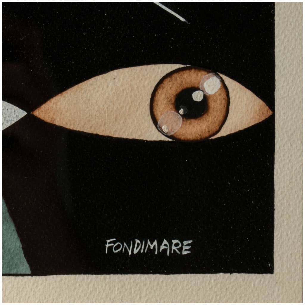 Gouache, ou technique mixte, années 1980 6