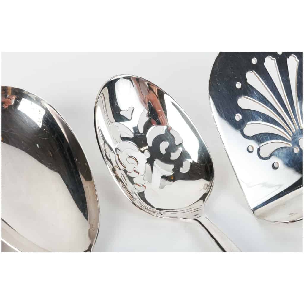 Christofle – Talisman Cutlery Set Silver Metal Black Chinese Lacquer – 192 Pieces 23