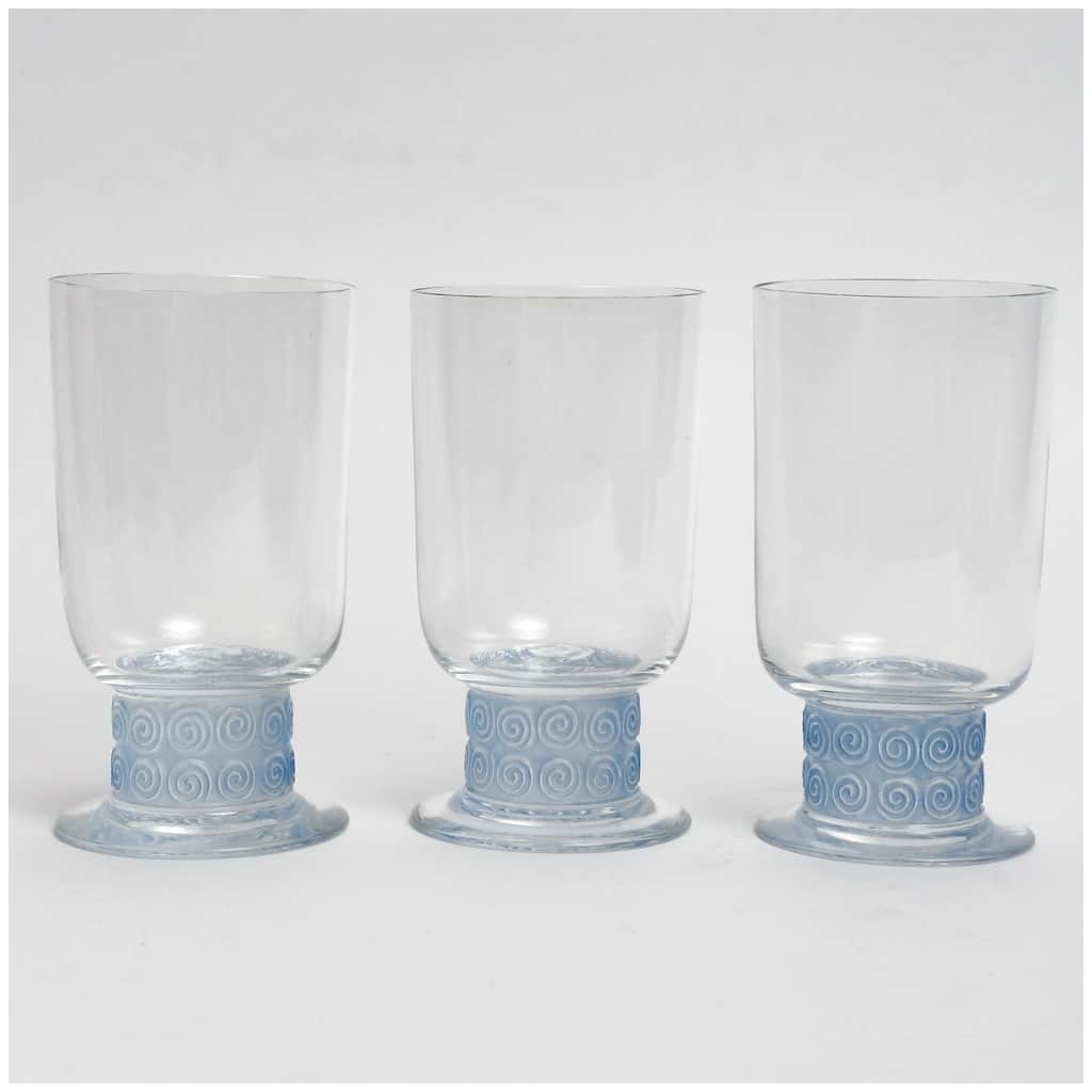1930 René Lalique – Suite Of Three Chinon Glass White Glass With Blue Patina 3
