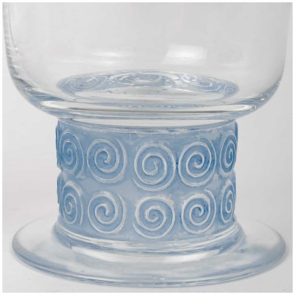 1930 René Lalique – Suite Of Three Chinon Glass White Glass With Blue Patina 5