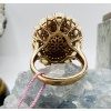 18 Carat Yellow Gold Ring, Cabochon Coral Beau Rouge Diamonds Opals 17