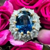 Bague En Or 18 Carat Sertie d’Un Saphir Entouré De Brillants Modele Pompadour 11