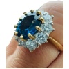 Bague En Or 18 Carat Sertie d’Un Saphir Entouré De Brillants Modele Pompadour 14