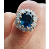 Bague En Or 18 Carat Sertie d’Un Saphir Entouré De Brillants Modele Pompadour 15